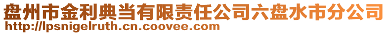 盤州市金利典當(dāng)有限責(zé)任公司六盤水市分公司