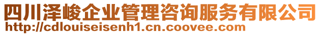 四川澤峻企業(yè)管理咨詢服務(wù)有限公司