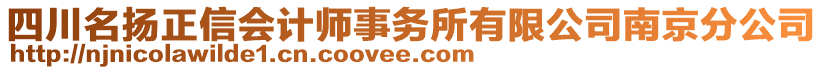 四川名揚(yáng)正信會(huì)計(jì)師事務(wù)所有限公司南京分公司