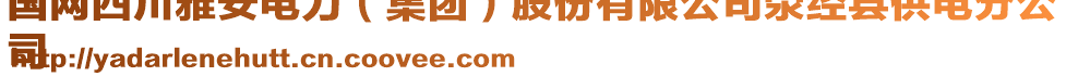 國(guó)網(wǎng)四川雅安電力（集團(tuán)）股份有限公司滎經(jīng)縣供電分公
司