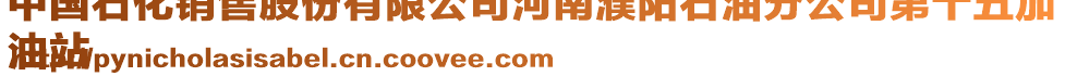 中國石化銷售股份有限公司河南濮陽石油分公司第十五加
油站