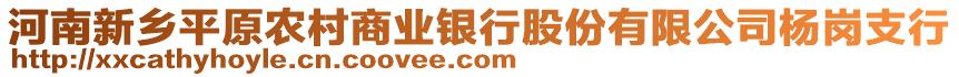 河南新鄉(xiāng)平原農(nóng)村商業(yè)銀行股份有限公司楊崗支行