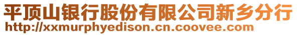 平頂山銀行股份有限公司新鄉(xiāng)分行