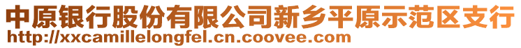 中原銀行股份有限公司新鄉(xiāng)平原示范區(qū)支行