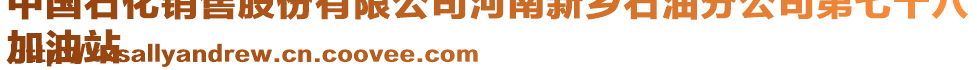中國(guó)石化銷(xiāo)售股份有限公司河南新鄉(xiāng)石油分公司第七十八
加油站