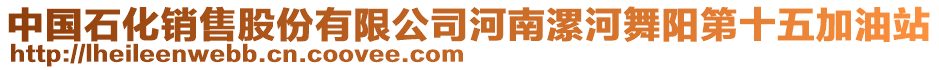 中國(guó)石化銷售股份有限公司河南漯河舞陽(yáng)第十五加油站