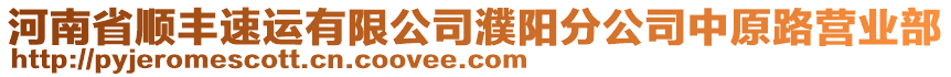 河南省順豐速運(yùn)有限公司濮陽(yáng)分公司中原路營(yíng)業(yè)部