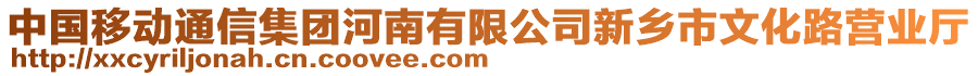 中國移動通信集團河南有限公司新鄉(xiāng)市文化路營業(yè)廳