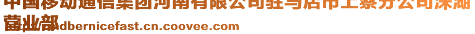 中國移動通信集團河南有限公司駐馬店市上蔡分公司洙湖
營業(yè)部