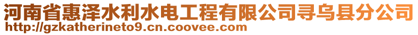 河南省惠澤水利水電工程有限公司尋烏縣分公司