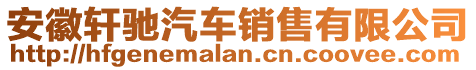 安徽軒馳汽車銷售有限公司