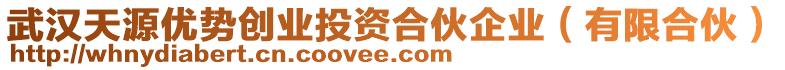 武漢天源優(yōu)勢創(chuàng)業(yè)投資合伙企業(yè)（有限合伙）