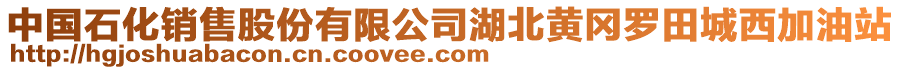 中國(guó)石化銷售股份有限公司湖北黃岡羅田城西加油站