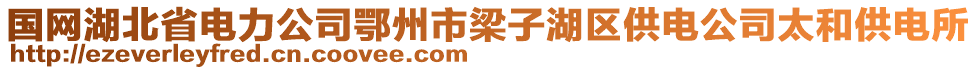 國(guó)網(wǎng)湖北省電力公司鄂州市梁子湖區(qū)供電公司太和供電所