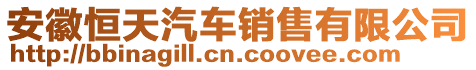 安徽恒天汽車銷售有限公司