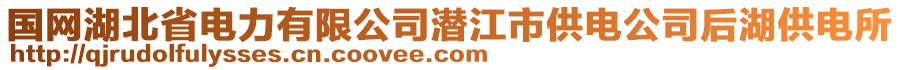 國(guó)網(wǎng)湖北省電力有限公司潛江市供電公司后湖供電所