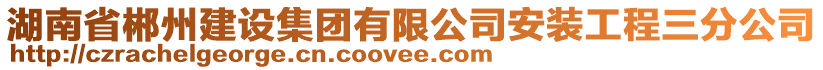 湖南省郴州建設(shè)集團(tuán)有限公司安裝工程三分公司