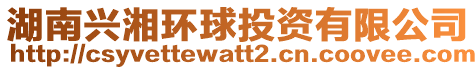 湖南興湘環(huán)球投資有限公司