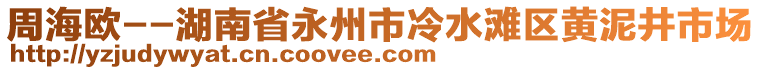 周海歐--湖南省永州市冷水灘區(qū)黃泥井市場(chǎng)