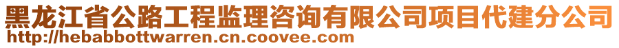 黑龍江省公路工程監(jiān)理咨詢有限公司項目代建分公司