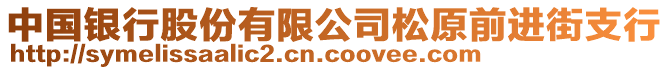 中國銀行股份有限公司松原前進街支行