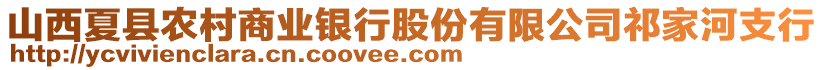 山西夏縣農(nóng)村商業(yè)銀行股份有限公司祁家河支行