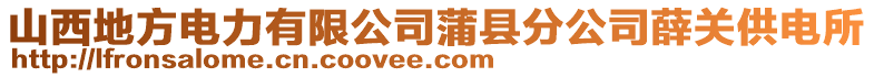 山西地方電力有限公司蒲縣分公司薛關(guān)供電所