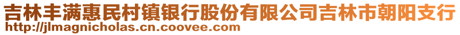 吉林豐滿惠民村鎮(zhèn)銀行股份有限公司吉林市朝陽支行