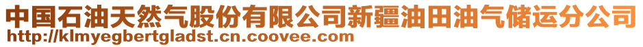 中國石油天然氣股份有限公司新疆油田油氣儲(chǔ)運(yùn)分公司