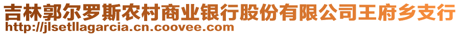 吉林郭爾羅斯農(nóng)村商業(yè)銀行股份有限公司王府鄉(xiāng)支行