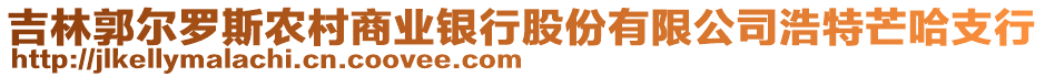 吉林郭爾羅斯農(nóng)村商業(yè)銀行股份有限公司浩特芒哈支行