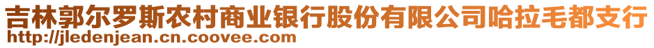 吉林郭爾羅斯農(nóng)村商業(yè)銀行股份有限公司哈拉毛都支行