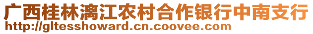 廣西桂林漓江農(nóng)村合作銀行中南支行