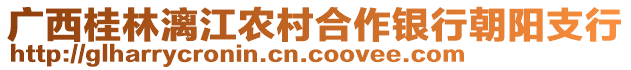 廣西桂林漓江農(nóng)村合作銀行朝陽支行