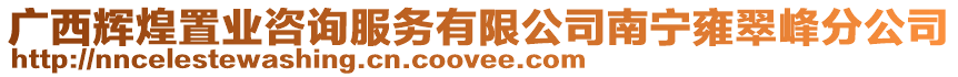 廣西輝煌置業(yè)咨詢服務(wù)有限公司南寧雍翠峰分公司