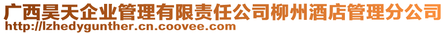 廣西昊天企業(yè)管理有限責(zé)任公司柳州酒店管理分公司