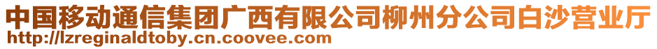 中國移動通信集團廣西有限公司柳州分公司白沙營業(yè)廳