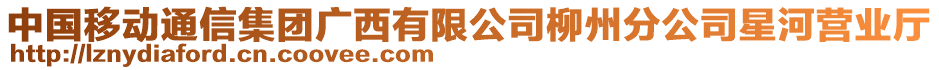 中國(guó)移動(dòng)通信集團(tuán)廣西有限公司柳州分公司星河營(yíng)業(yè)廳