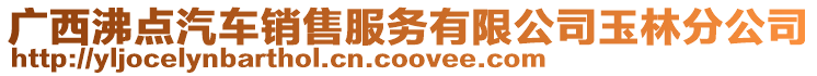 廣西沸點(diǎn)汽車銷售服務(wù)有限公司玉林分公司