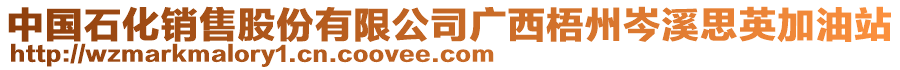 中國(guó)石化銷售股份有限公司廣西梧州岑溪思英加油站