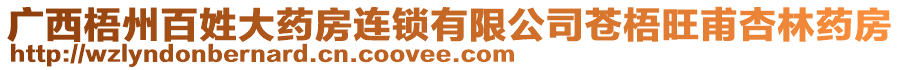 廣西梧州百姓大藥房連鎖有限公司蒼梧旺甫杏林藥房