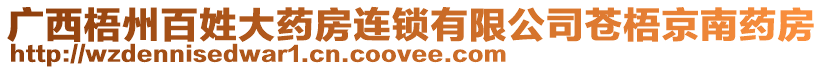 廣西梧州百姓大藥房連鎖有限公司蒼梧京南藥房