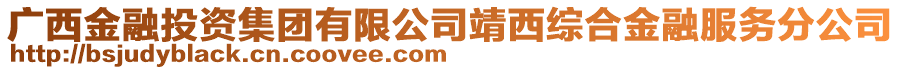 广西金融投资集团有限公司靖西综合金融服务分公司