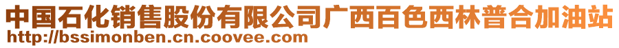 中國(guó)石化銷(xiāo)售股份有限公司廣西百色西林普合加油站