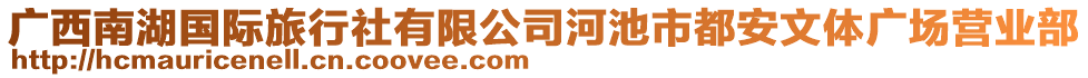 廣西南湖國際旅行社有限公司河池市都安文體廣場營業(yè)部