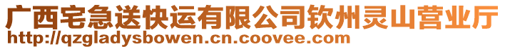 廣西宅急送快運有限公司欽州靈山營業(yè)廳