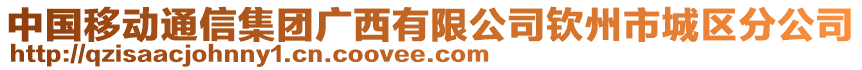 中國移動通信集團廣西有限公司欽州市城區(qū)分公司