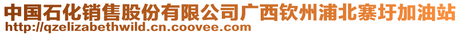 中國(guó)石化銷(xiāo)售股份有限公司廣西欽州浦北寨圩加油站