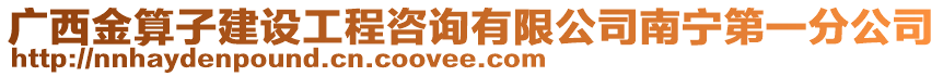 廣西金算子建設(shè)工程咨詢有限公司南寧第一分公司