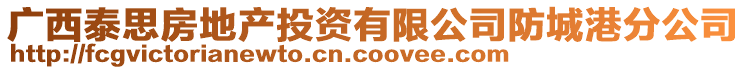 广西泰思房地产投资有限公司防城港分公司